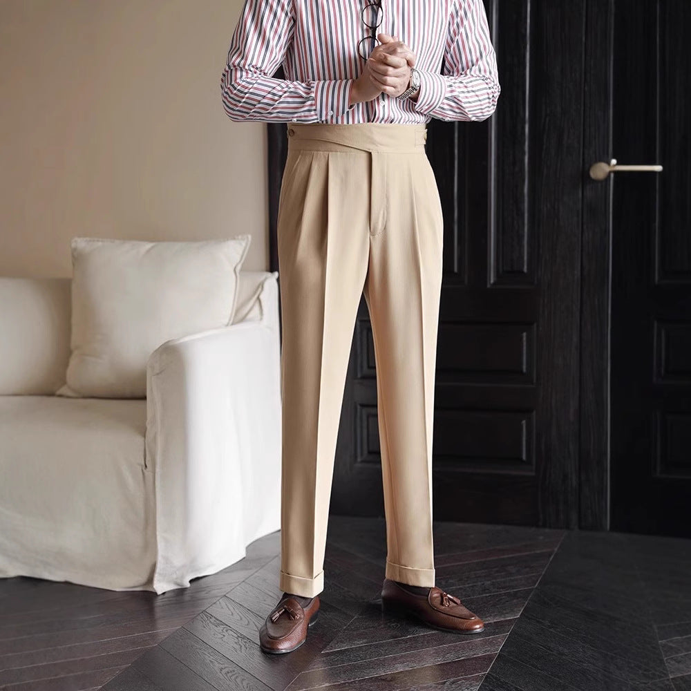 Men's Business Straight-Leg Trousers Ideal for Spring and Autumn