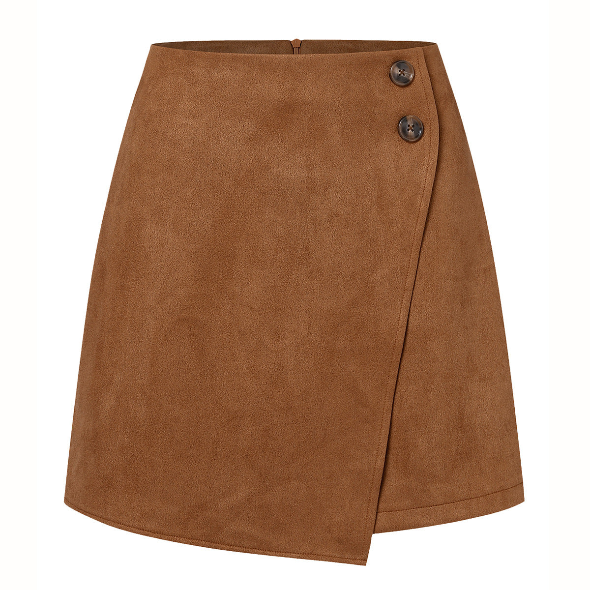 Suede High Waist Asymmetric Short Skirt | Ideal for Autumn and Winter