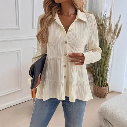 Long Sleeve Cotton Polyester Pullover Shirt | Ideal for Spring and Fall