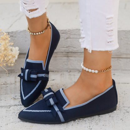 Bowknot Low-Heel Fabric Shoes | Ideal for All Seasons