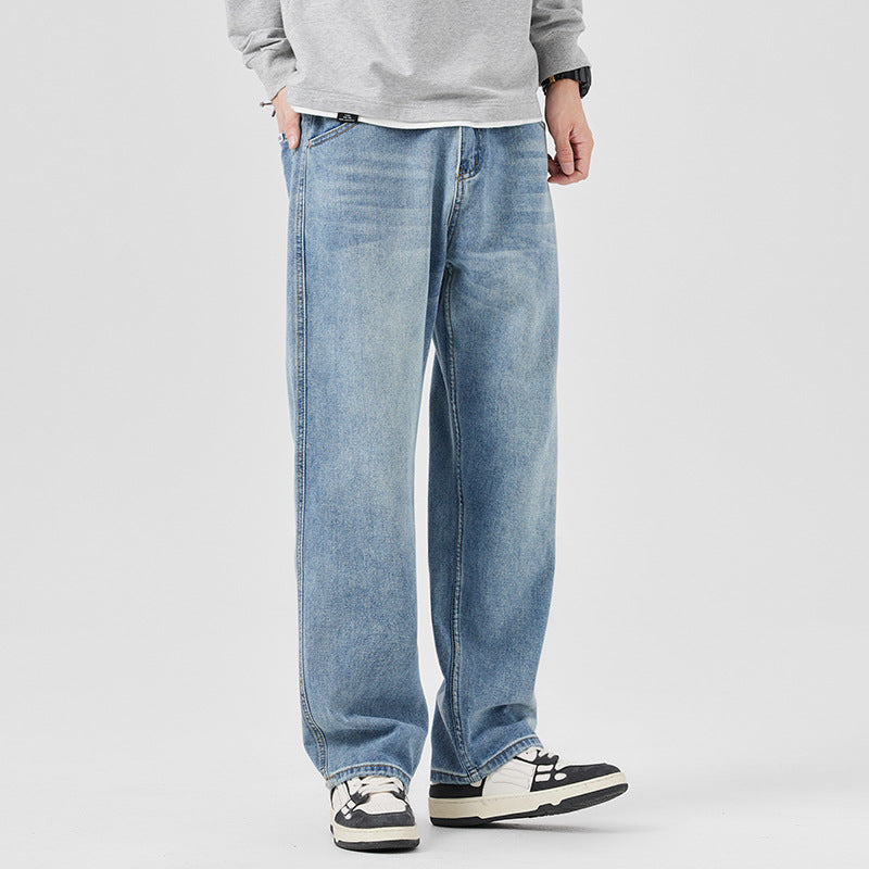 Loose Fit Mid Waist Denim Jeans Ideal for Spring and Autumn