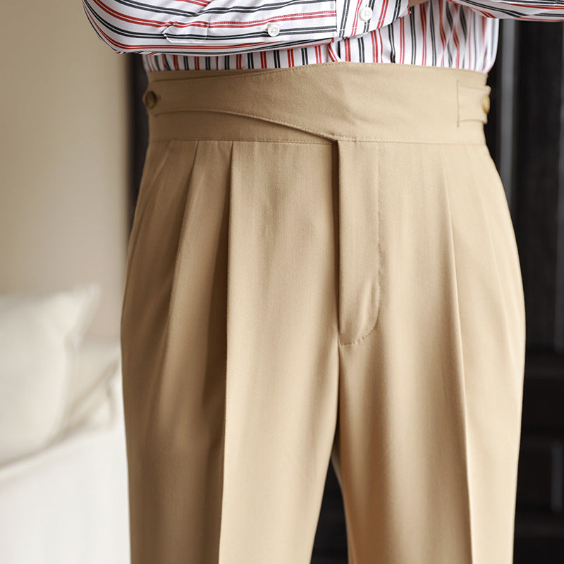 Men's Business Straight-Leg Trousers Ideal for Spring and Autumn