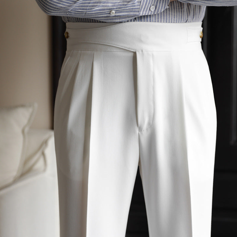 Men's Business Straight-Leg Trousers Ideal for Spring and Autumn