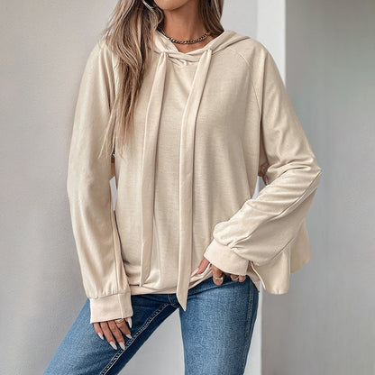 Ruffled Hoodie with Drawstrings Thin Sweater | Ideal for Spring and Autumn