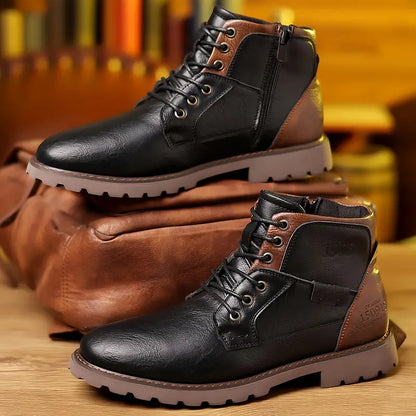 Leather Ankle Boots with Side Zipper | Ideal for Autumn and Winter