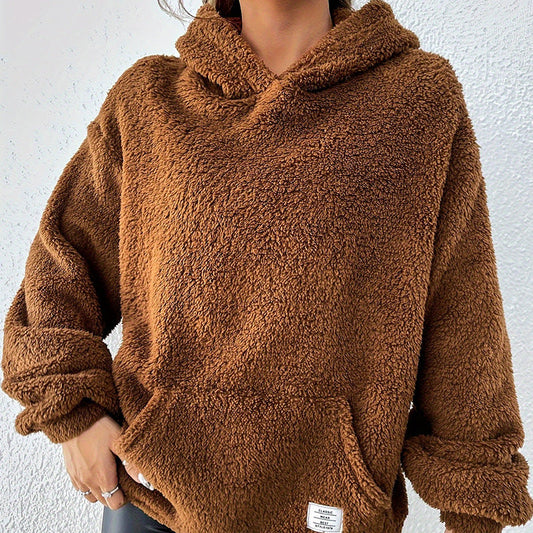 Loose Hooded Thick Plush Coat | Ideal for Autumn and Winter