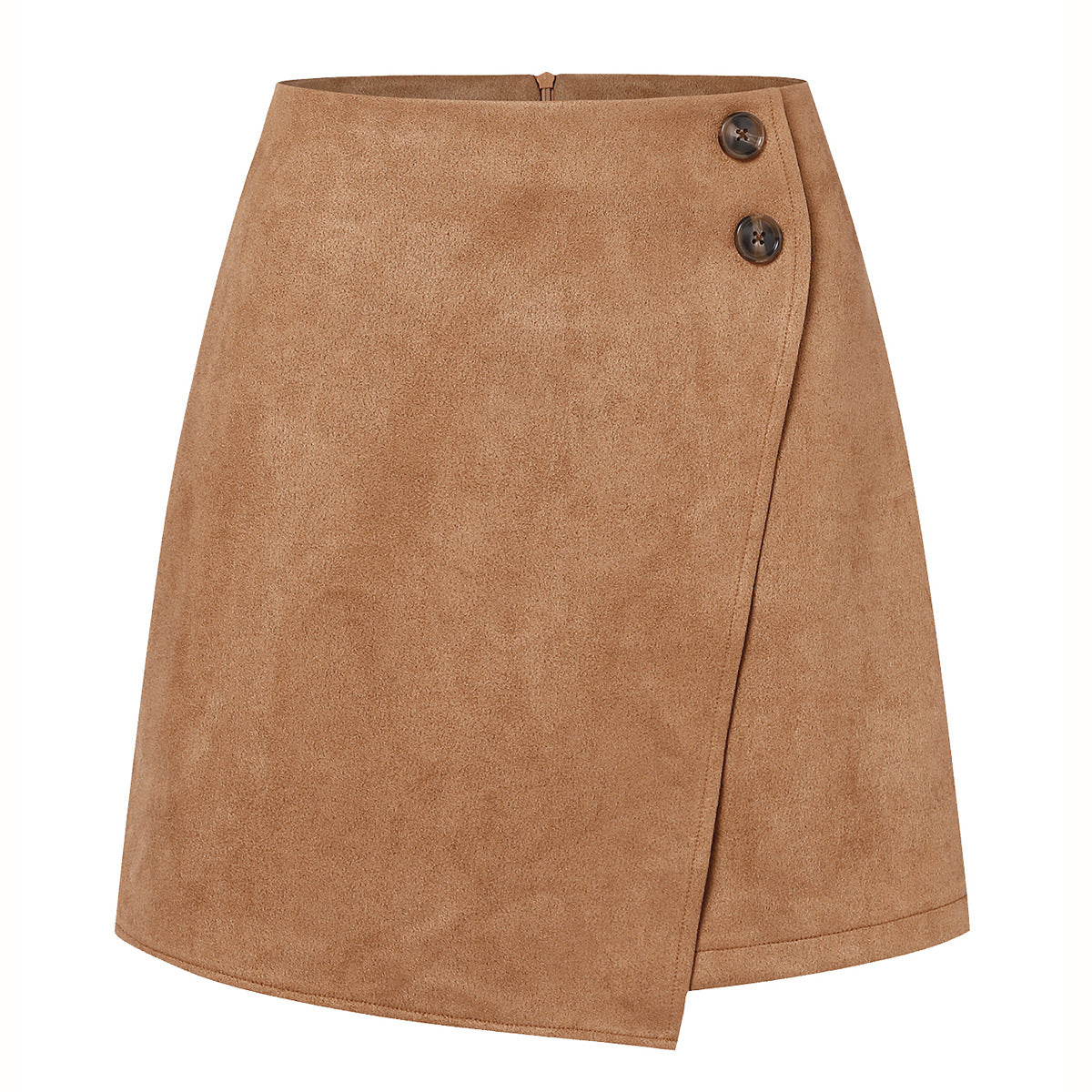 Suede High Waist Asymmetric Short Skirt | Ideal for Autumn and Winter