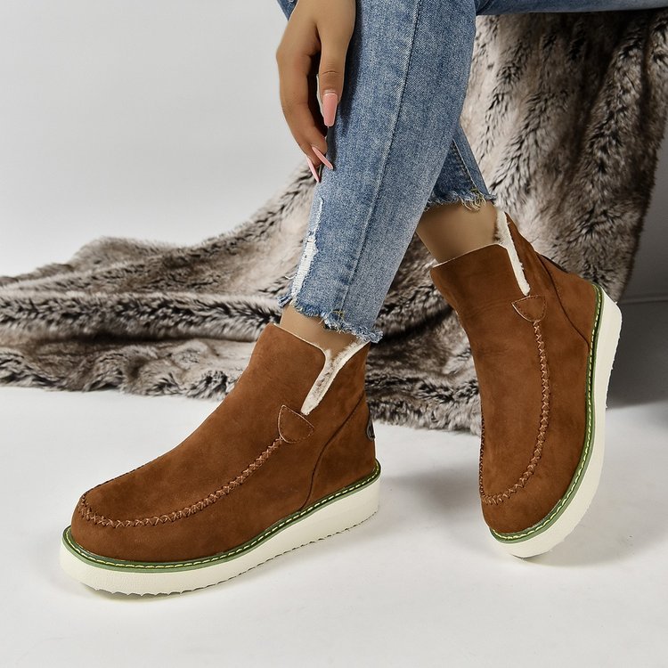 Slip-On Wedge Snow Booties with Warm Lining | Ideal for Winter