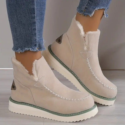 Slip-On Wedge Snow Booties with Warm Lining | Ideal for Winter