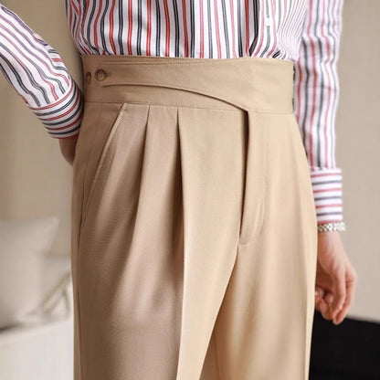 Men's Business Straight-Leg Trousers Ideal for Spring and Autumn