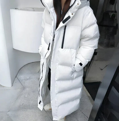 Women's Long Puffer Coat with Insulated Filling | Ideal for Winter