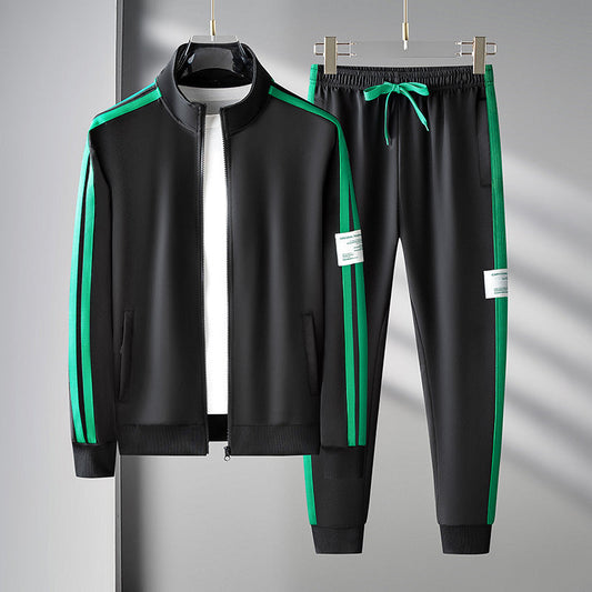 Men’s Zipper Sport Cardigan Two-Piece Set | Ideal for All Seasons