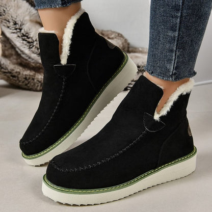 Slip-On Wedge Snow Booties with Warm Lining | Ideal for Winter