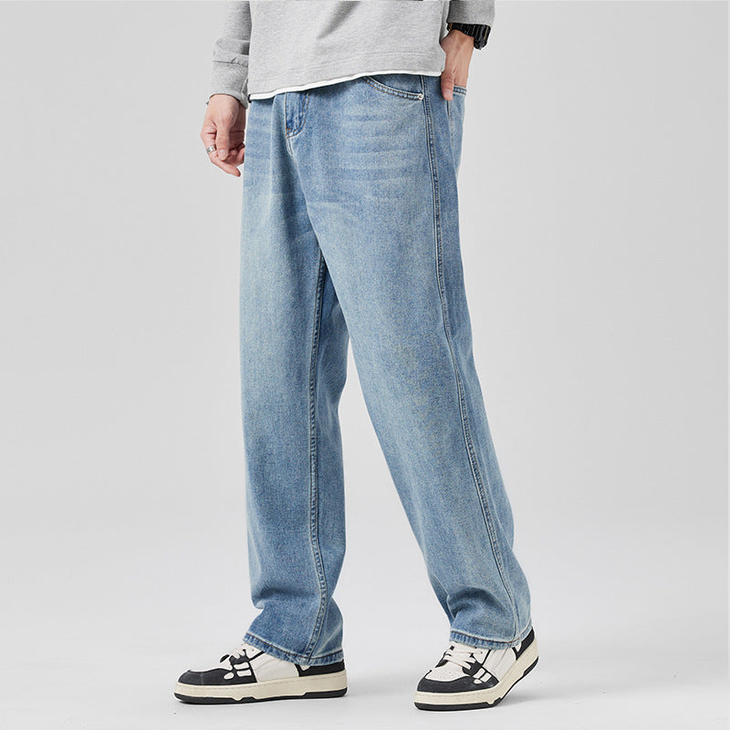 Loose Fit Mid Waist Denim Jeans Ideal for Spring and Autumn